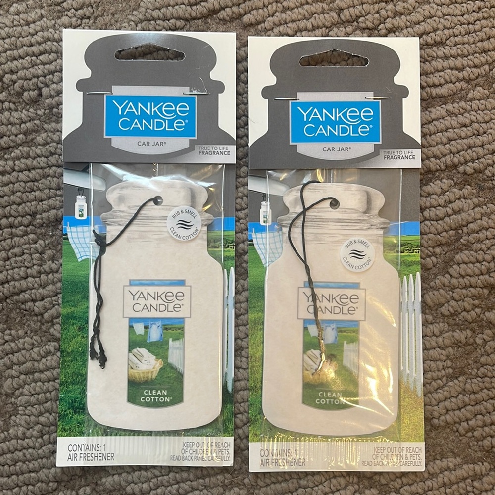 Yankee Candle car freshener clean cotton set of 2